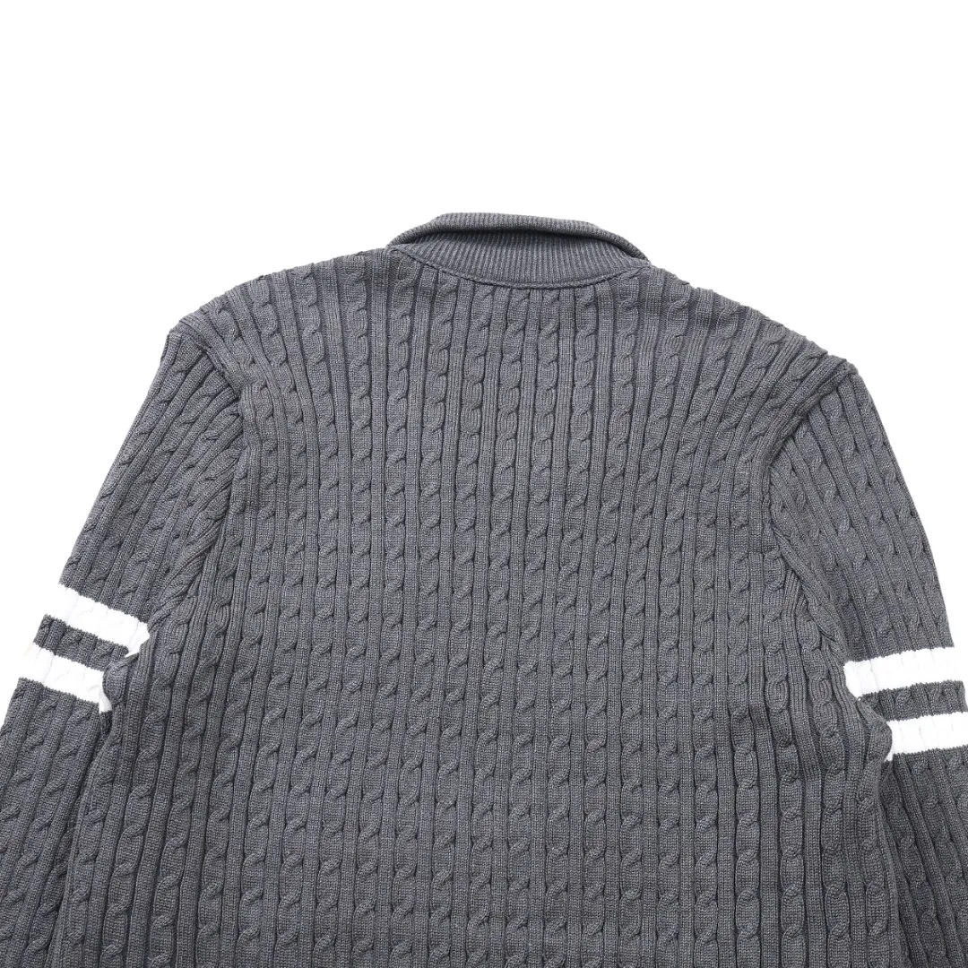 Moncler Knit Down Jacket Grey Stand Collar - Image 6