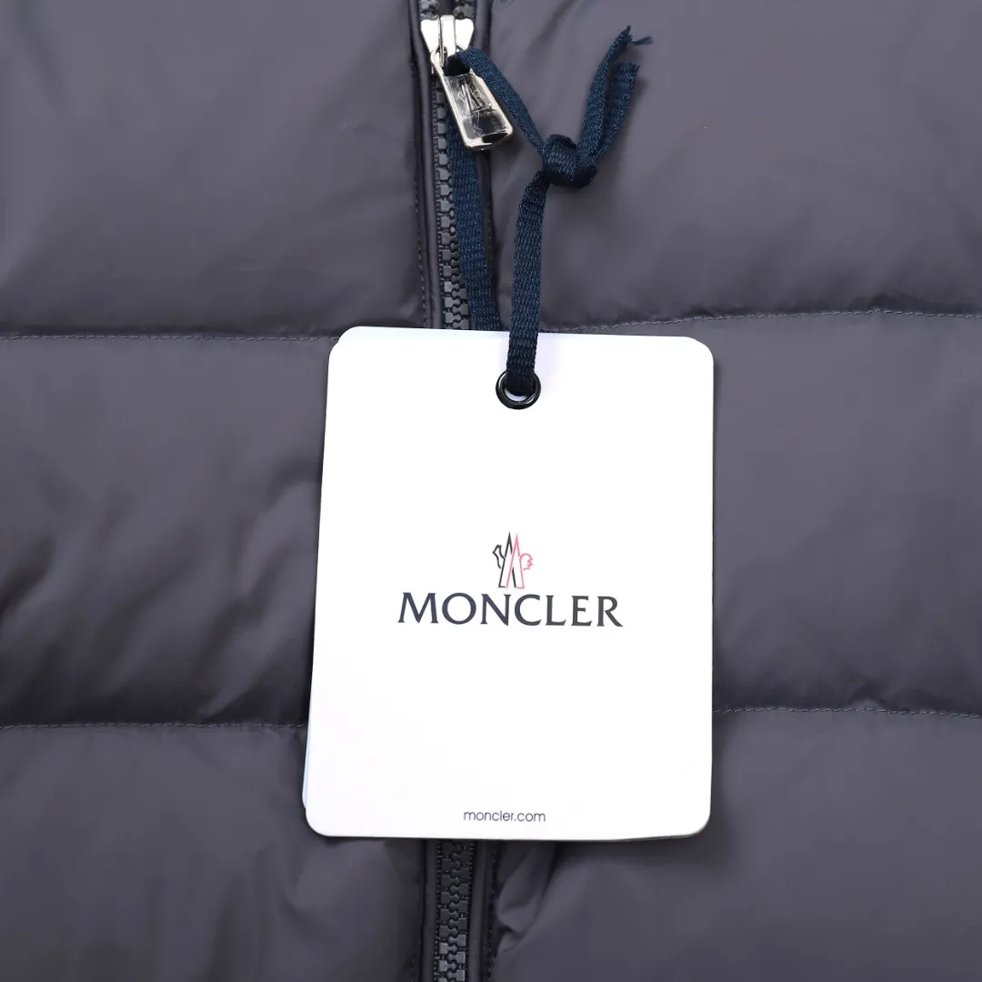 Moncler Knit Down Jacket Grey Stand Collar - Image 8