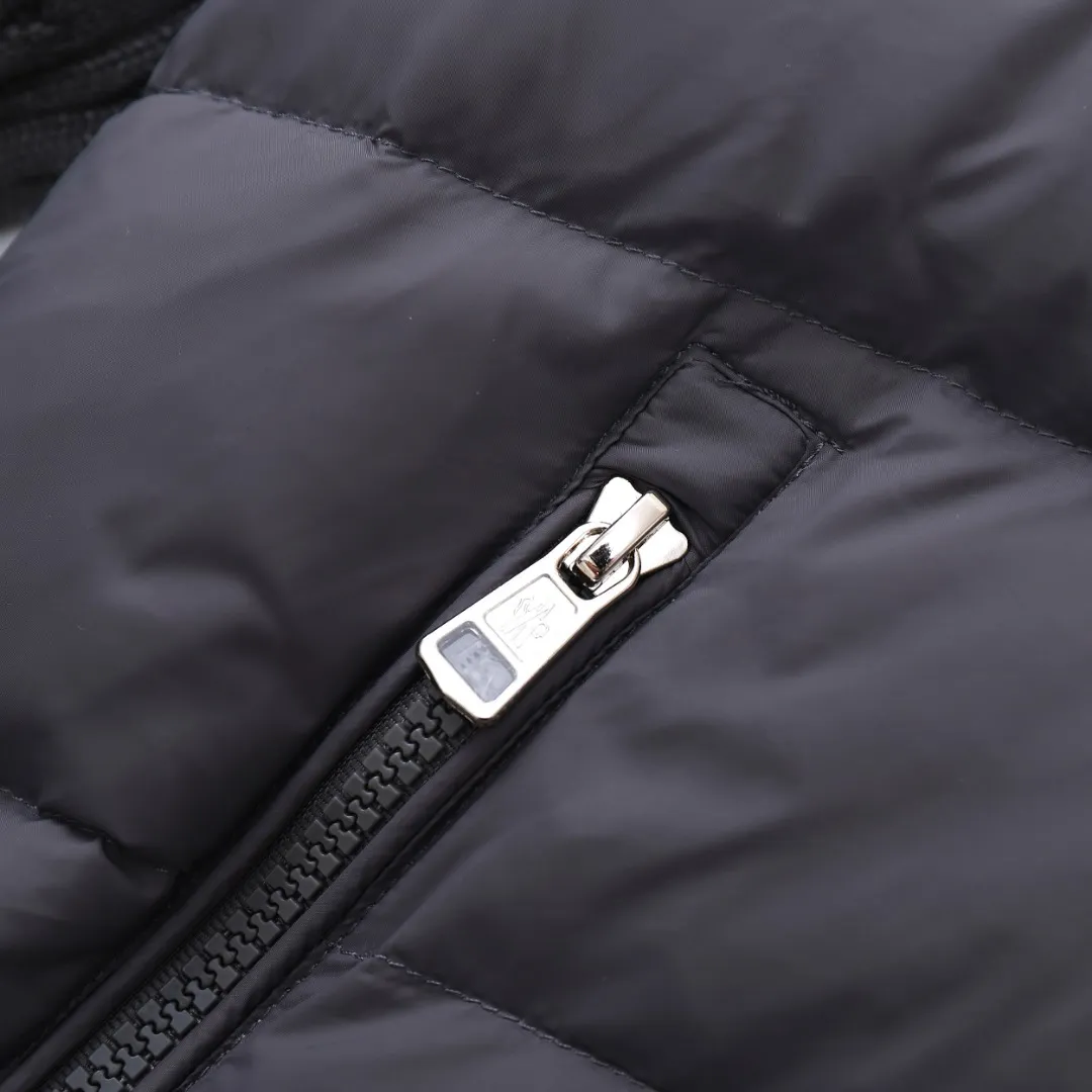Moncler Knit Down Jacket Grey Stand Collar - Image 9