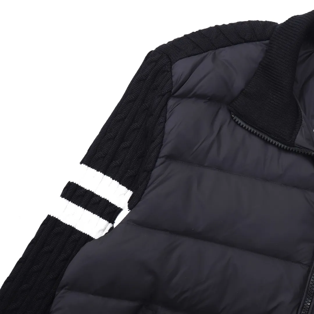 Moncler Knit Down Jacket Black Stand Collar - Image 13