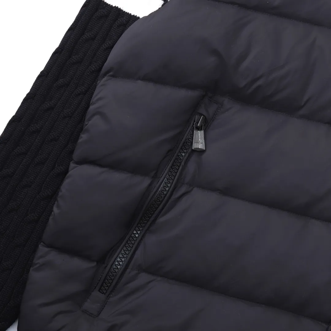Moncler Knit Down Jacket Black Stand Collar - Image 14