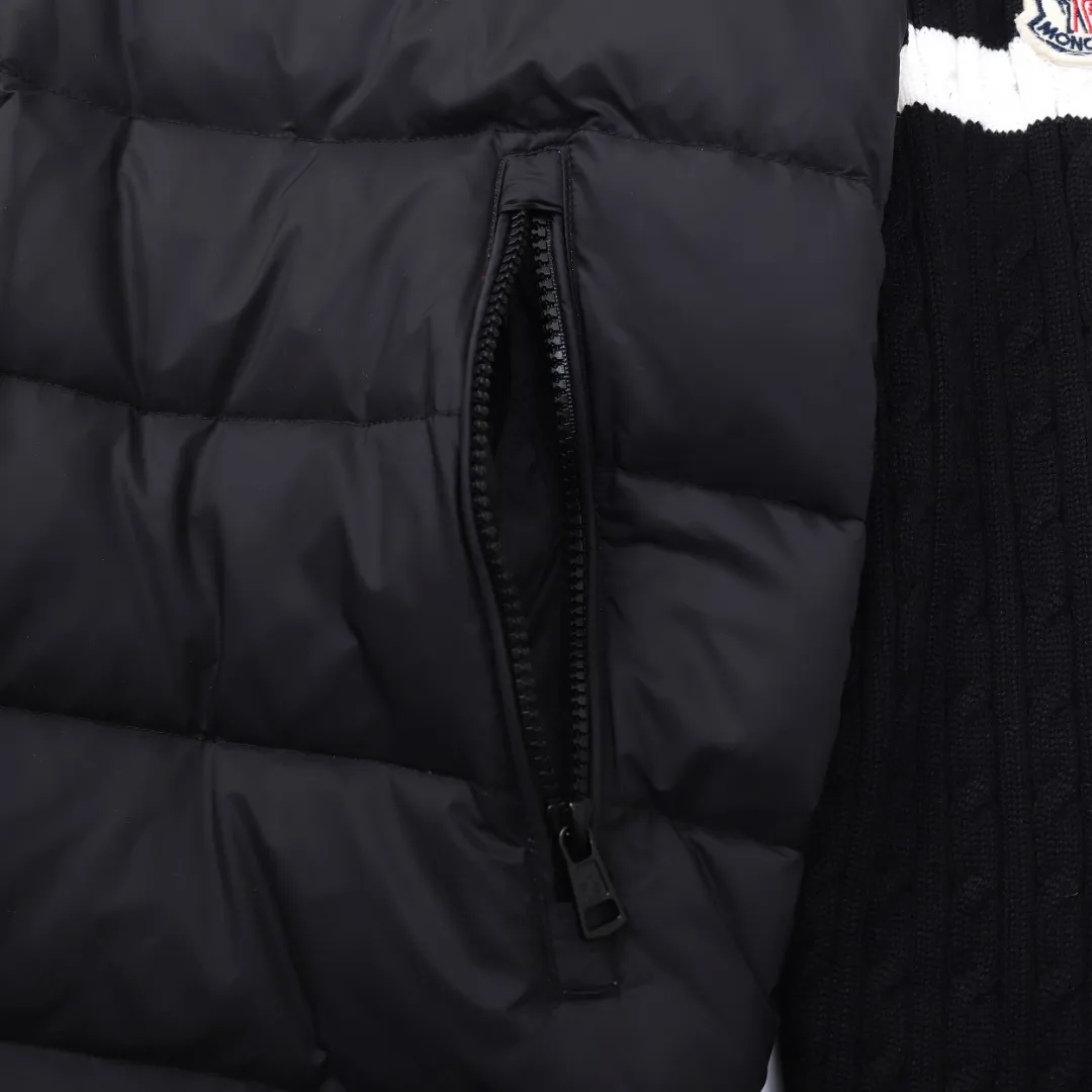 Moncler Knit Down Jacket Black Stand Collar - Image 15