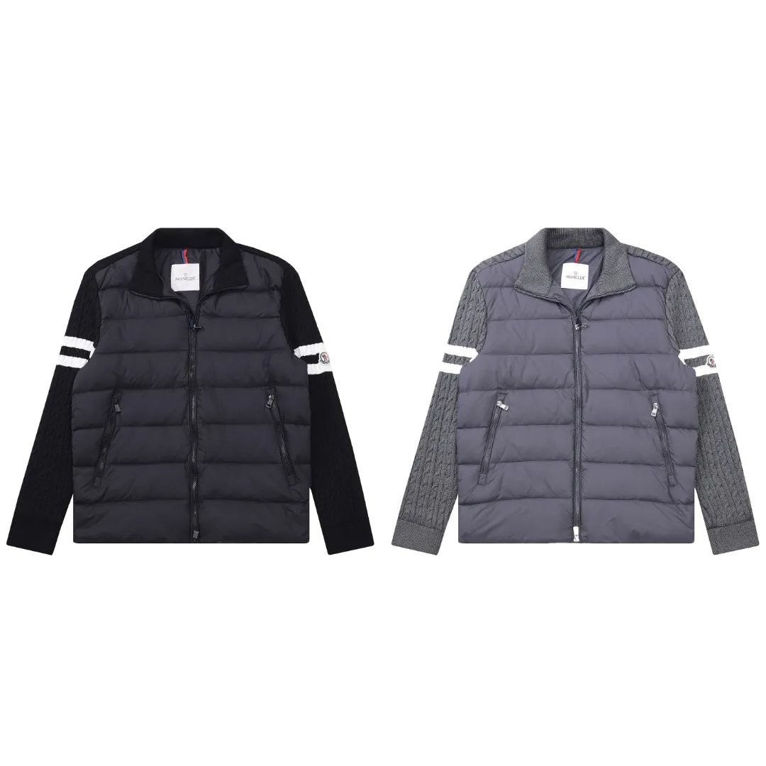 Moncler Knit Down Jacket Black Stand Collar - Image 17