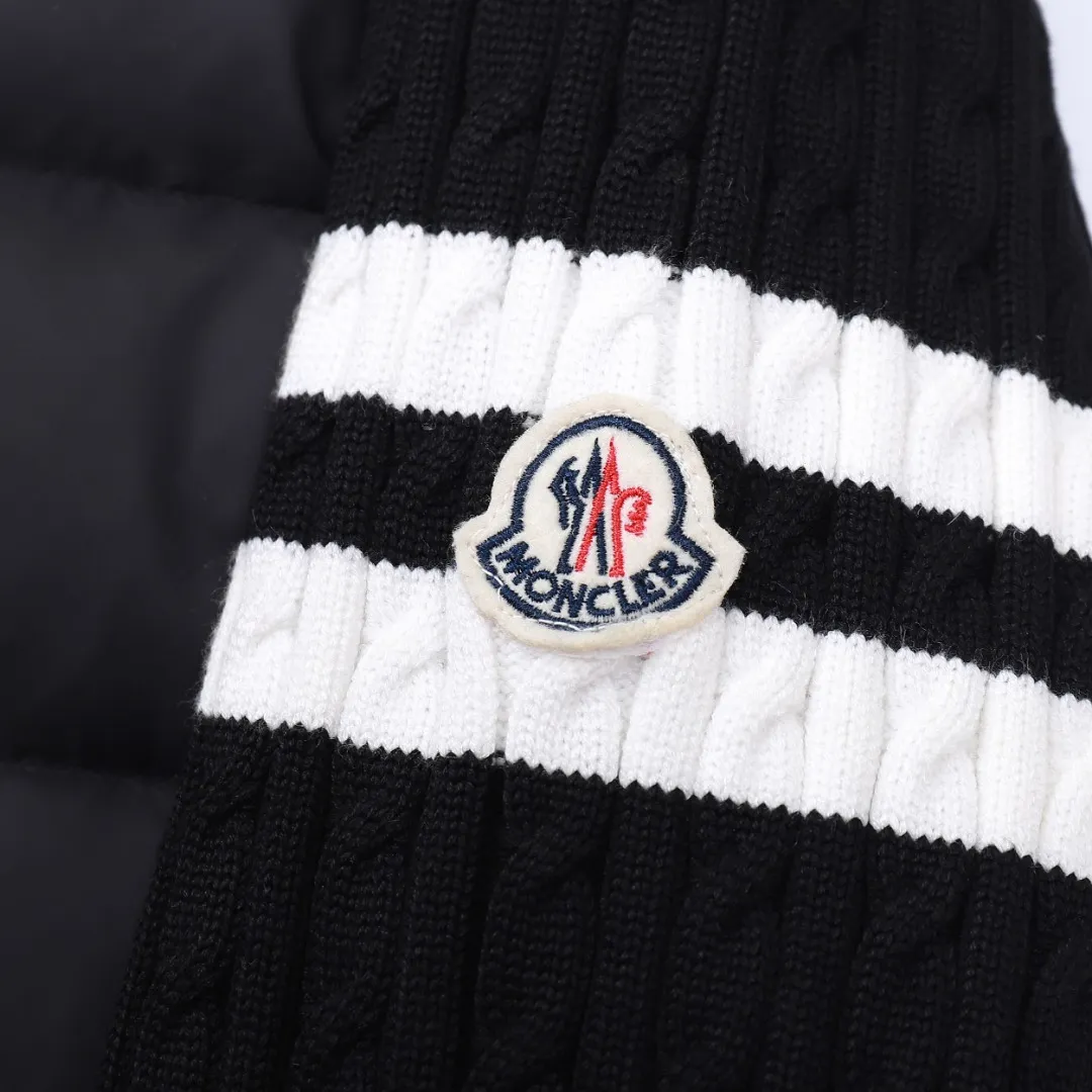 Moncler Knit Down Jacket Black Stand Collar - Image 8