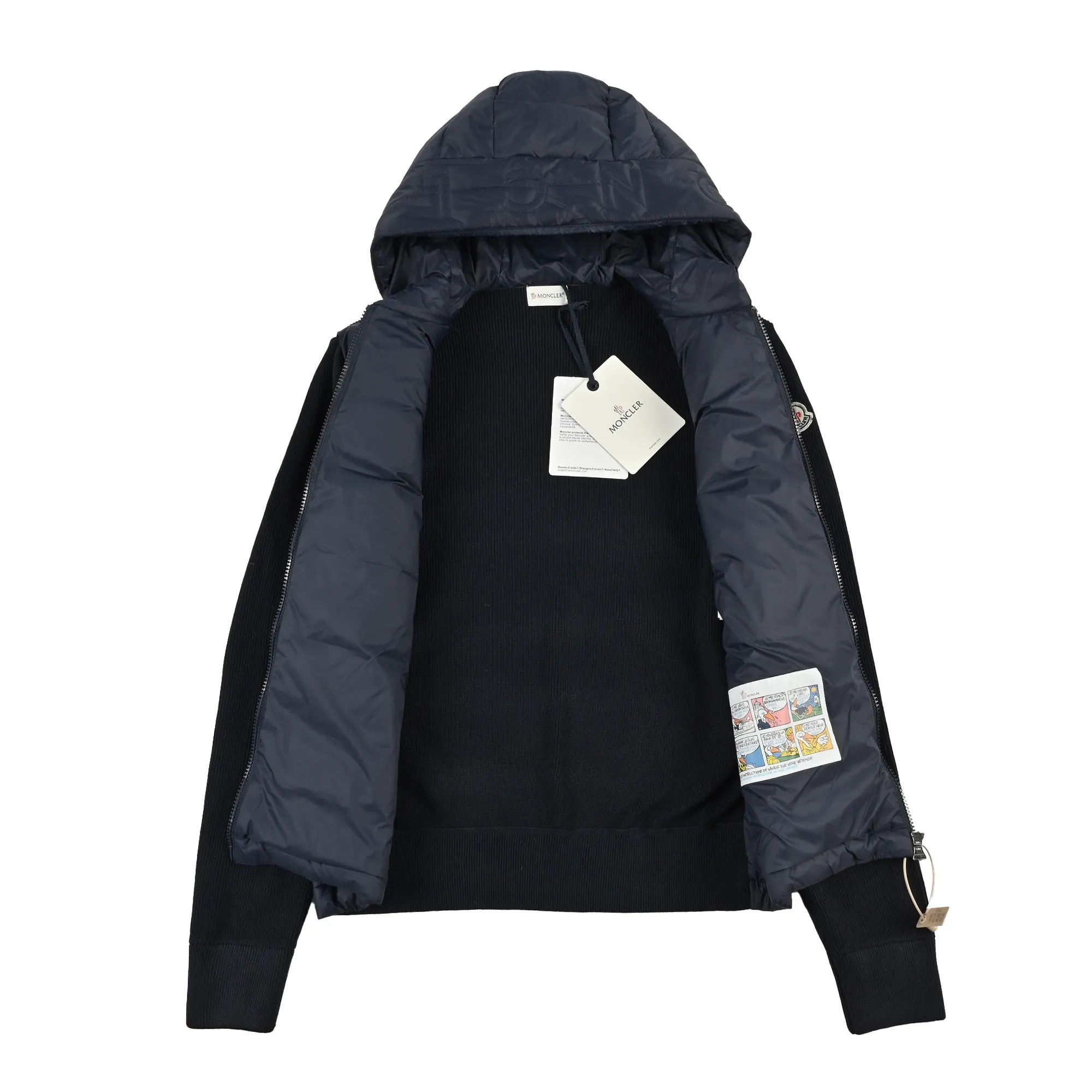 Moncler Knit Hooded Down Jacket Black - Image 8