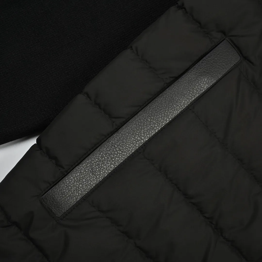 Moncler Knit Down Jacket Black Stand Collar - Image 12