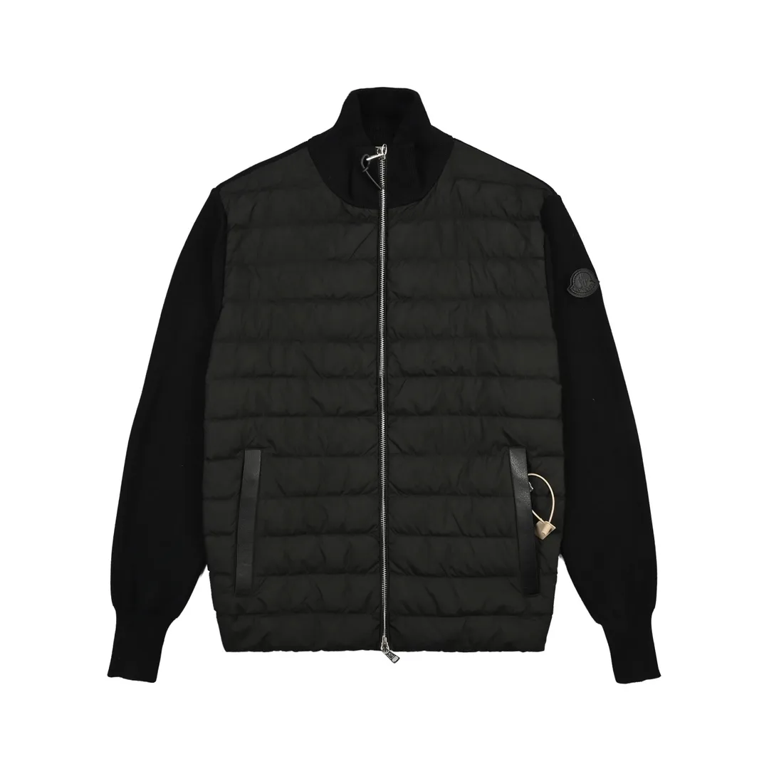 Moncler Knit Down Jacket Black Stand Collar - Image 4