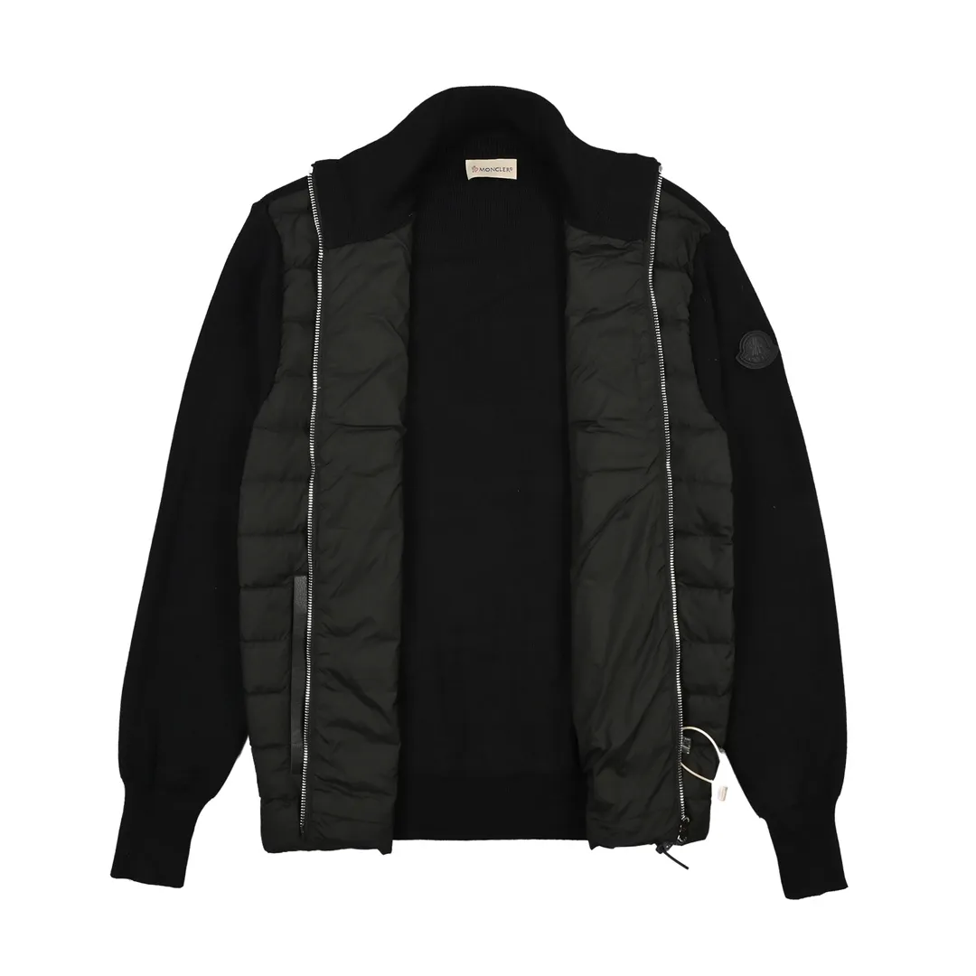 Moncler Knit Down Jacket Black Stand Collar - Image 6