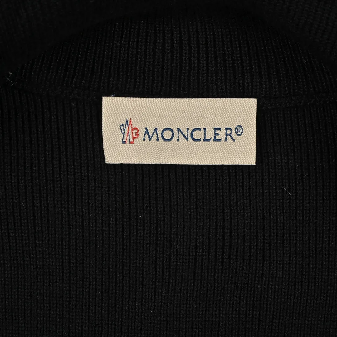 Moncler Knit Down Jacket Black Stand Collar - Image 8