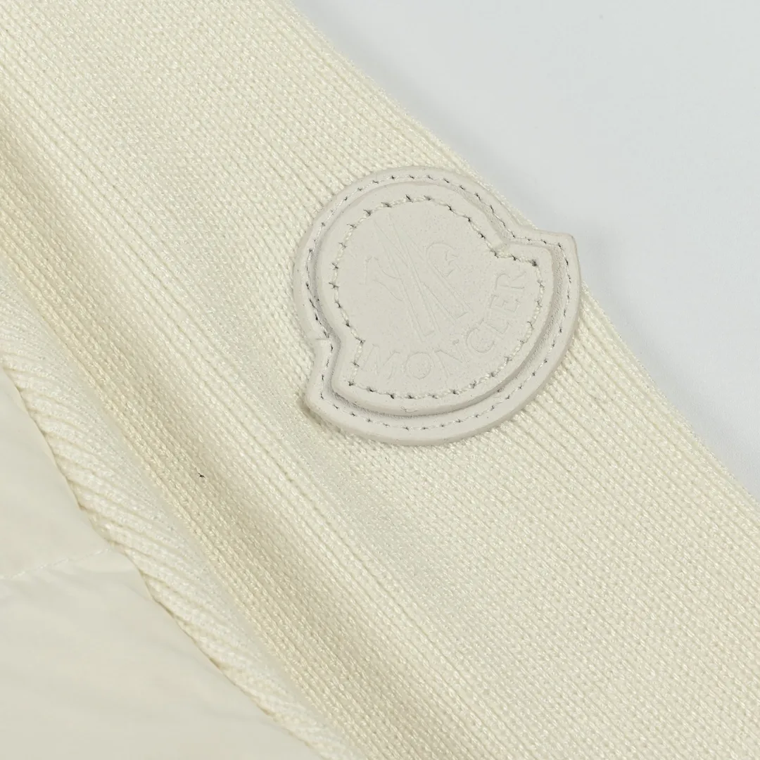 Moncler Knit Down Jacket White Stand Collar - Image 13