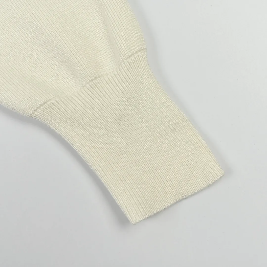 Moncler Knit Down Jacket White Stand Collar - Image 8