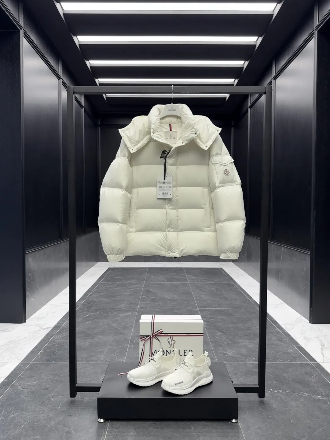 Moncler Maya 70 Down Jacket Cream White - Image 4