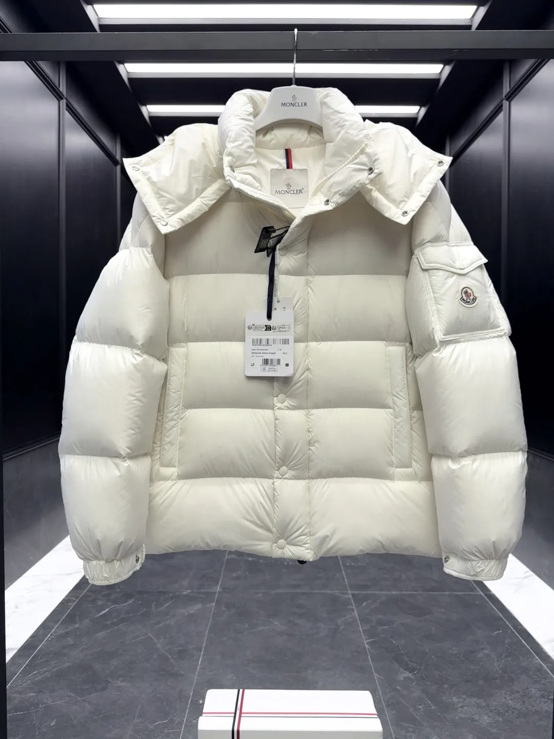 Moncler Maya 70 Down Jacket Cream White - Image 6