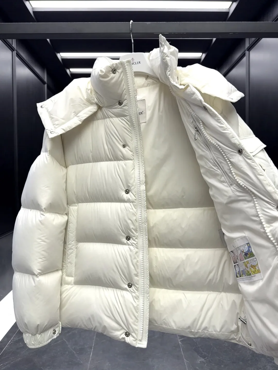Moncler Maya 70 Down Jacket Cream White - Image 9