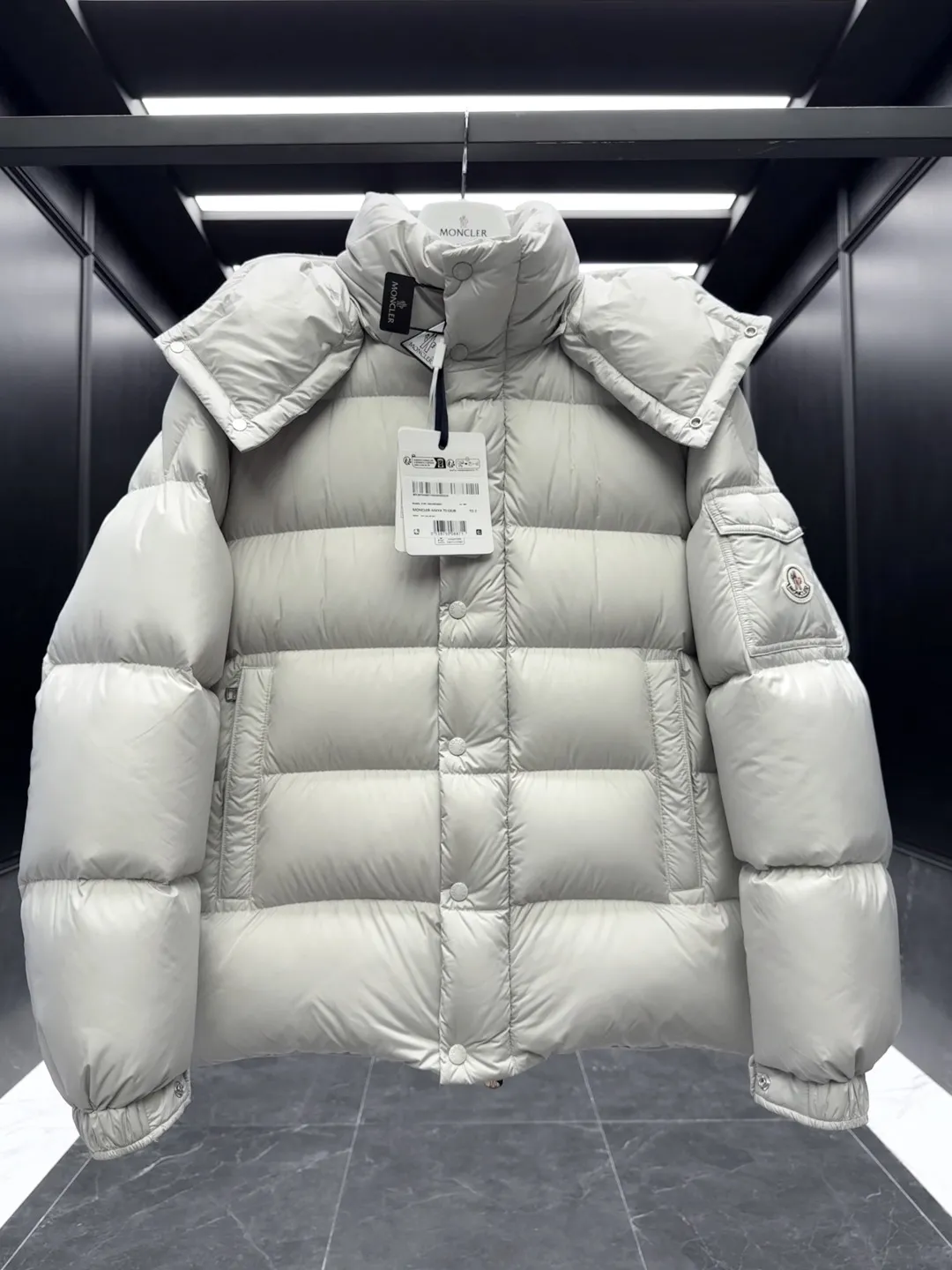 Moncler Maya 70 Down Jacket Pearl Grey - Image 5