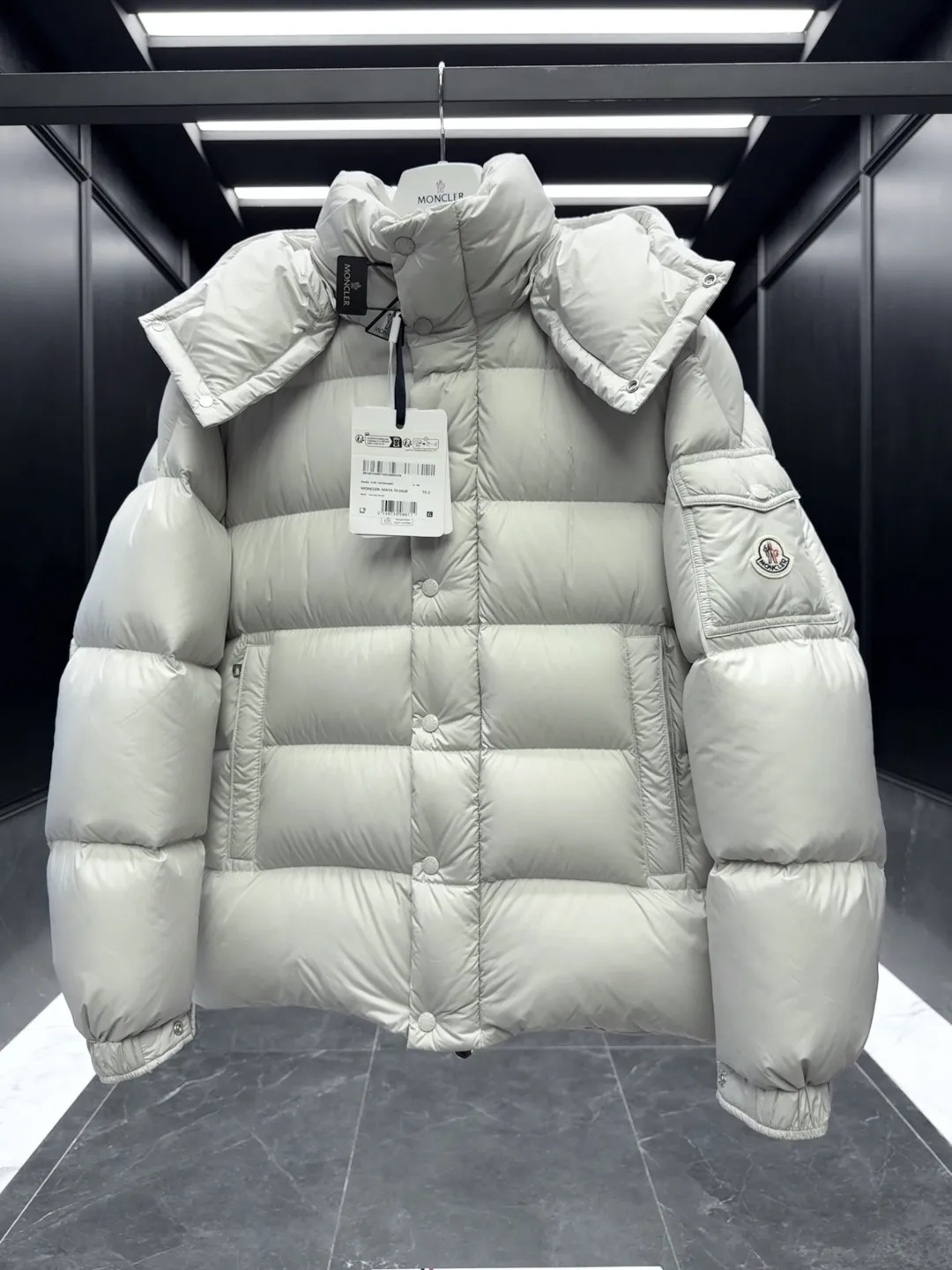 Moncler Maya 70 Down Jacket Pearl Grey - Image 6