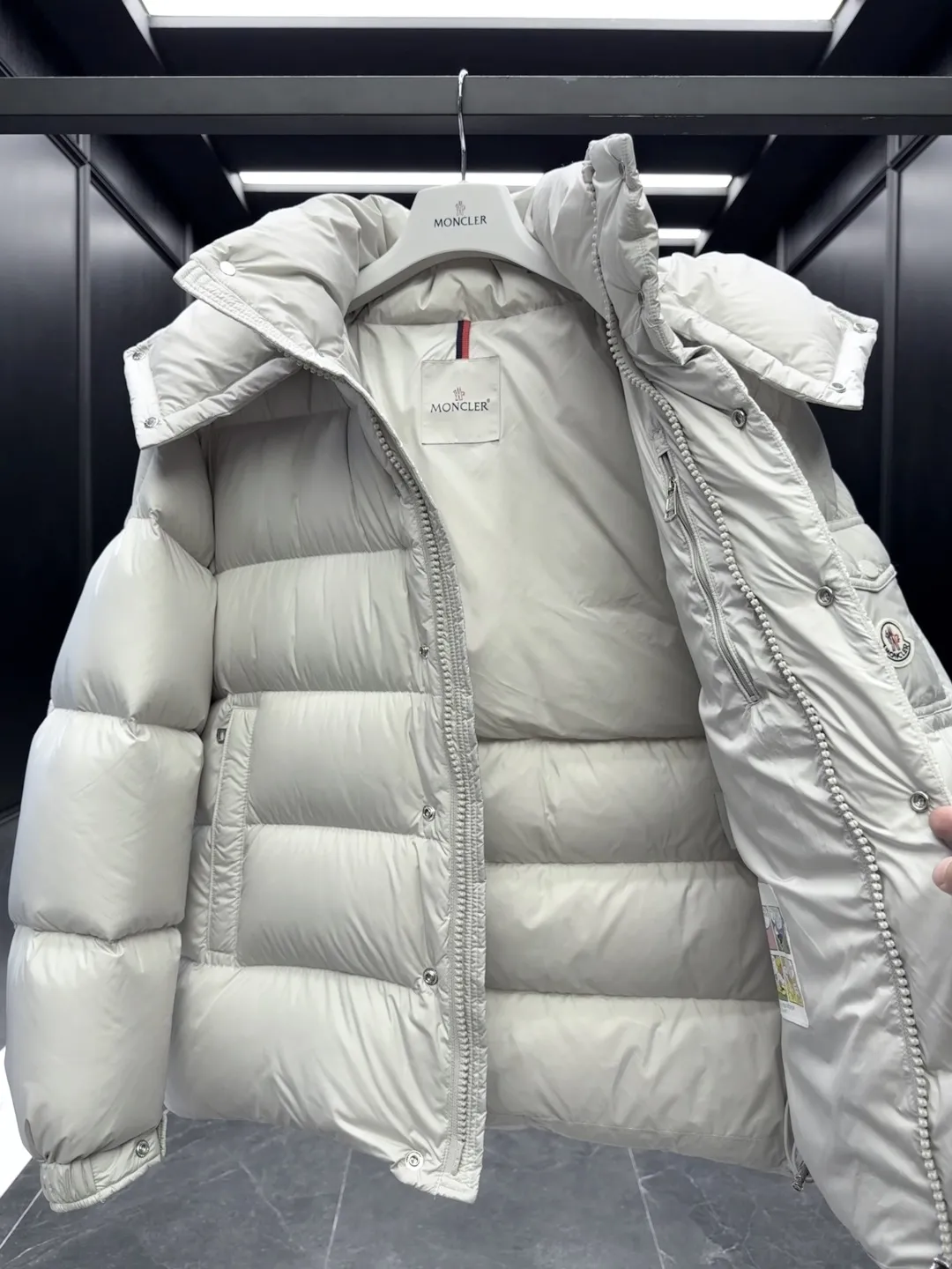 Moncler Maya 70 Down Jacket Pearl Grey - Image 9