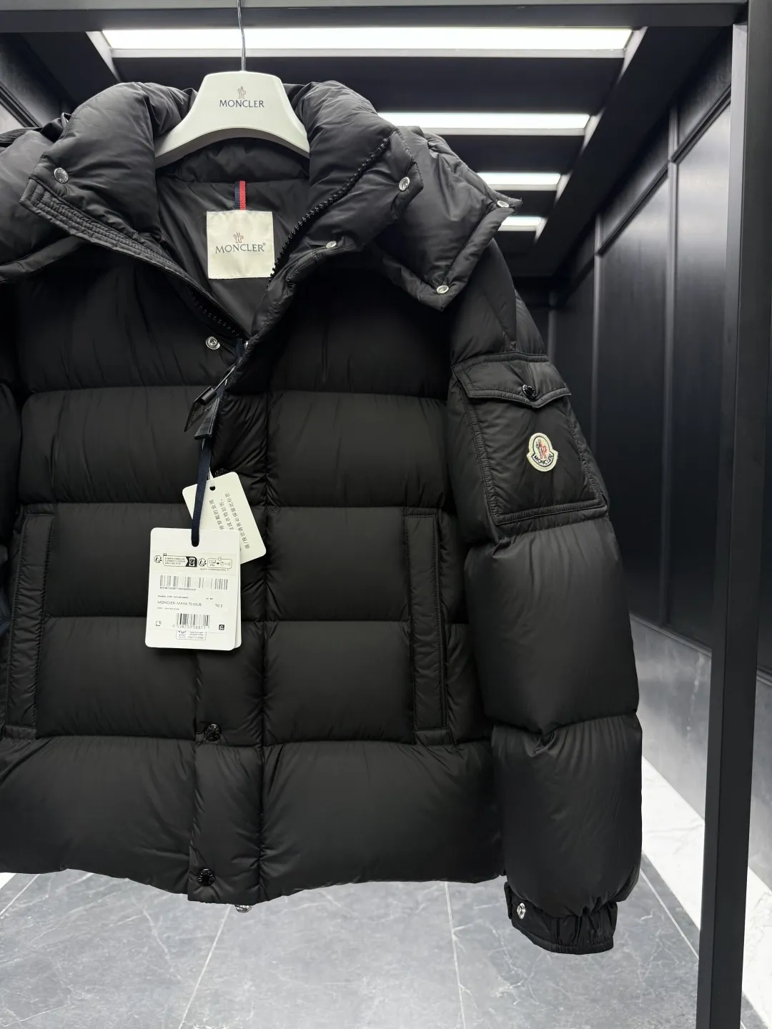 Moncler Maya 70 Down Jacket Black Matte - Image 8