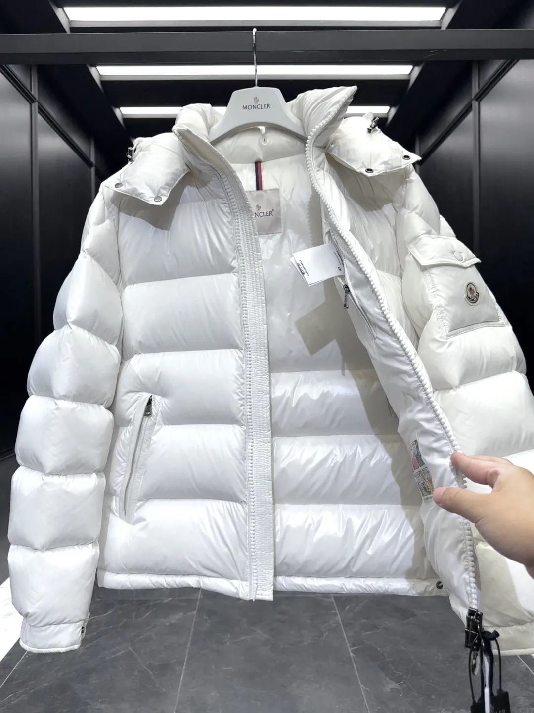 Moncler Maya Down Jacket White Short - Image 8