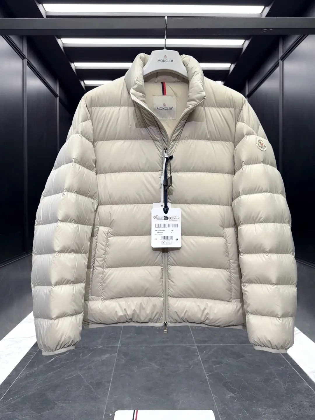 Moncler Baudinet Down Jacket Ivory Short - Image 7