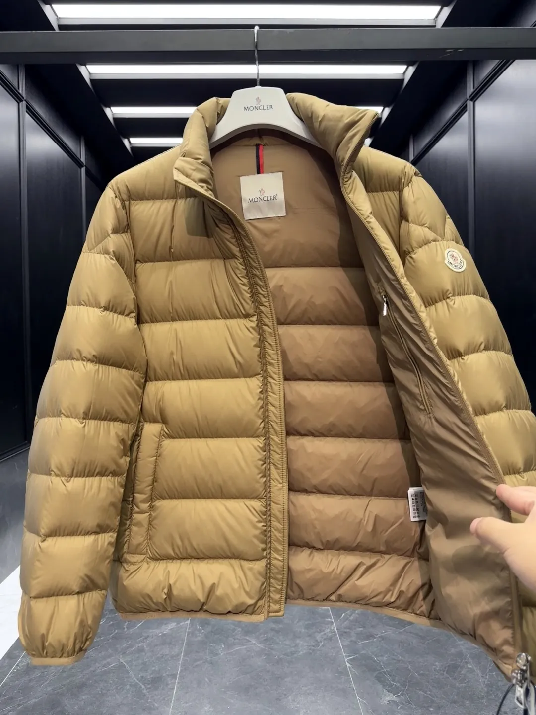 Moncler Baudinet Jacket Beige Quilted Style - Image 8