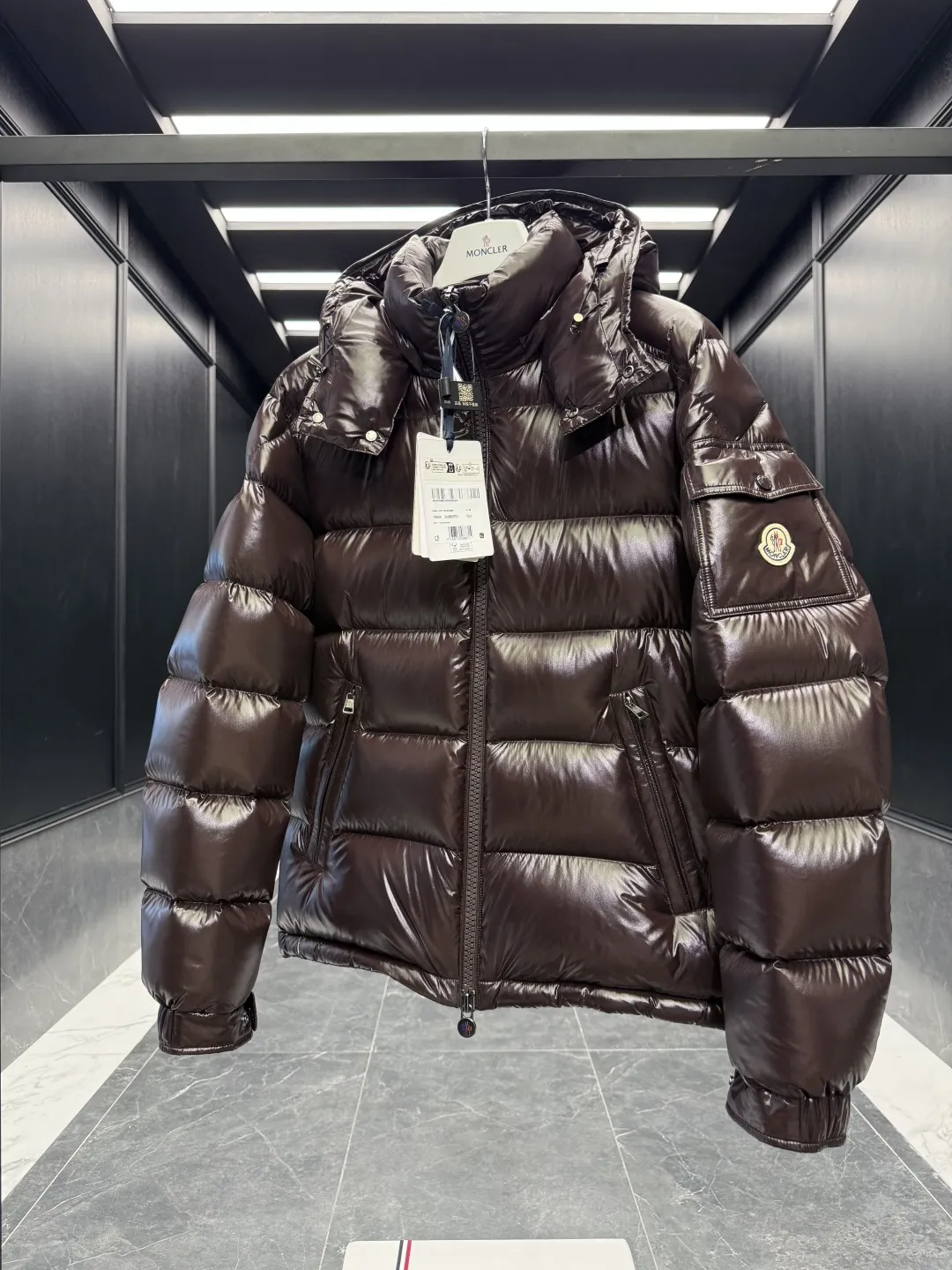 Moncler Maya Jacket Chocolate Short Style - Image 7