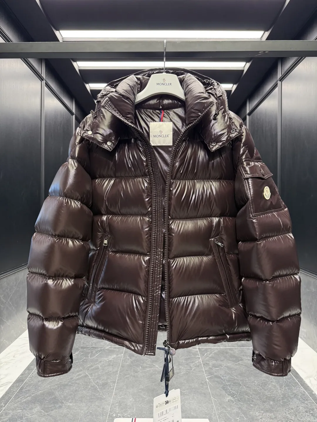 Moncler Maya Jacket Chocolate Short Style - Image 8
