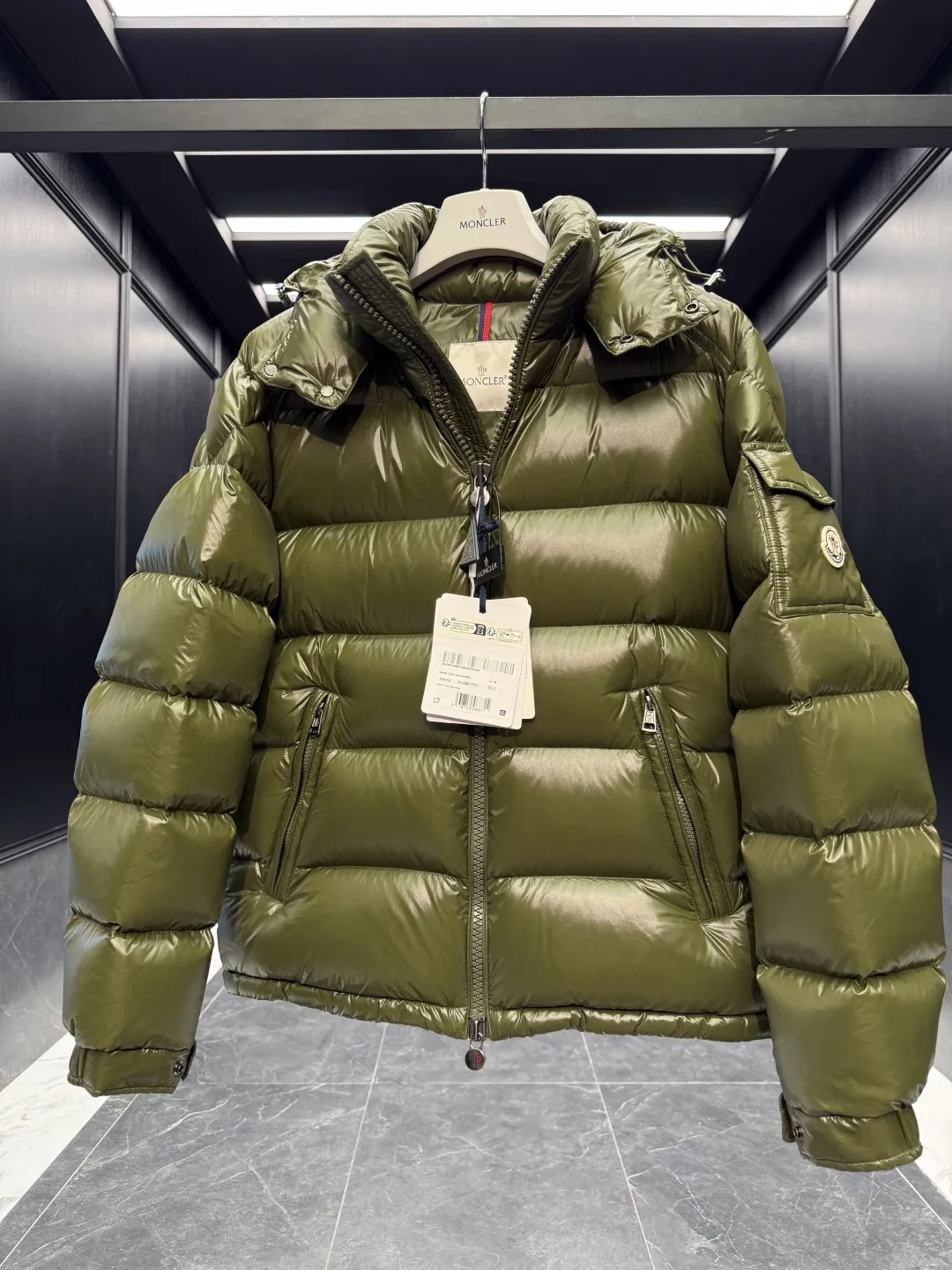 Moncler Maya Jacket Olive Green Quilted - Image 7