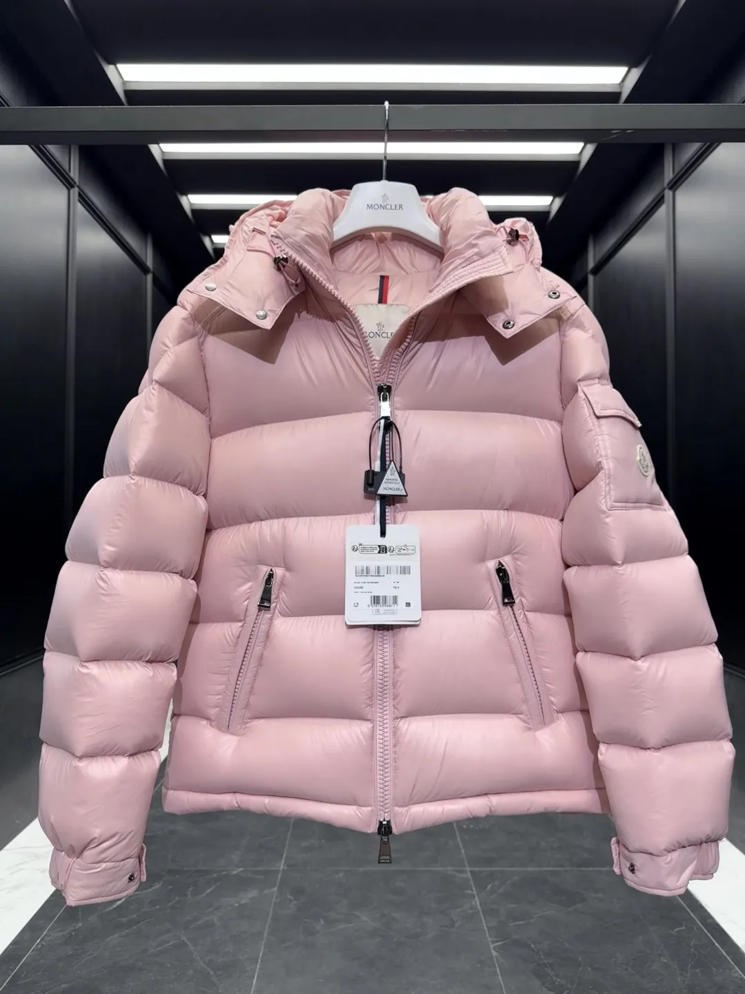 Moncler Maire Short Down Jacket Pink Glossy - Image 7