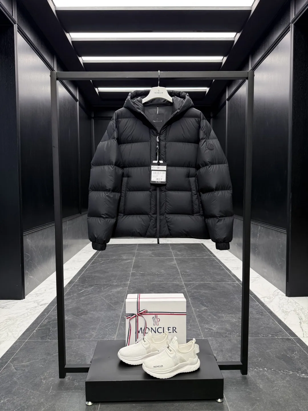 Moncler Matt Black 558 Down Jacket Black - Image 3