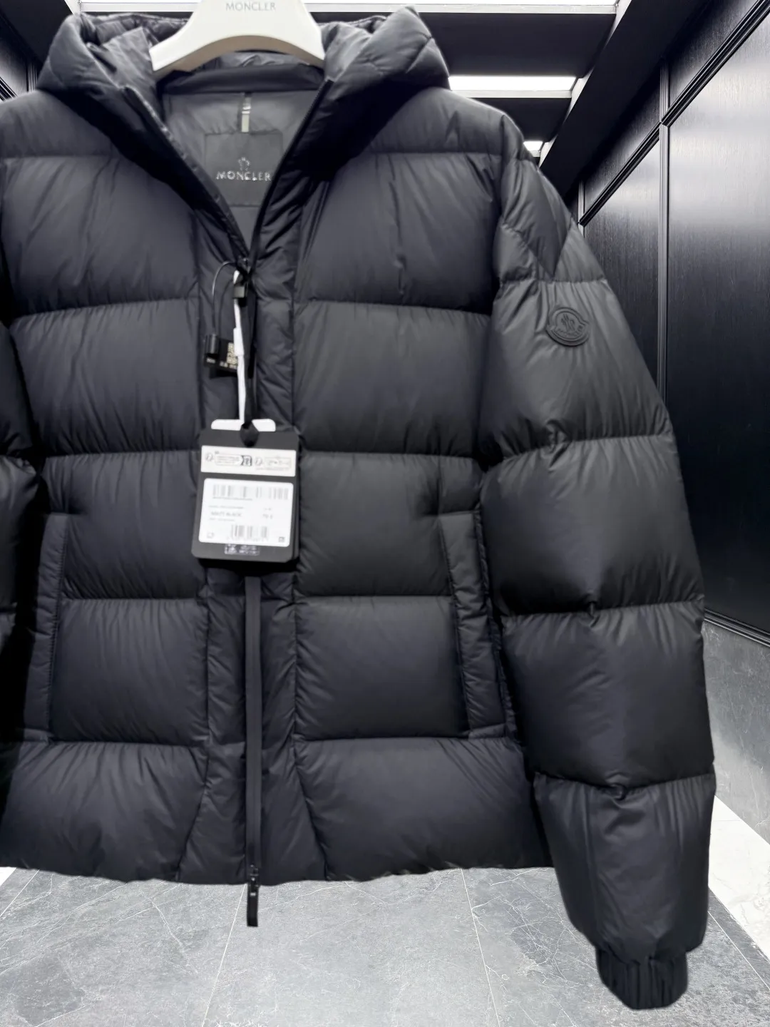 Moncler Matt Black 558 Down Jacket Black - Image 7