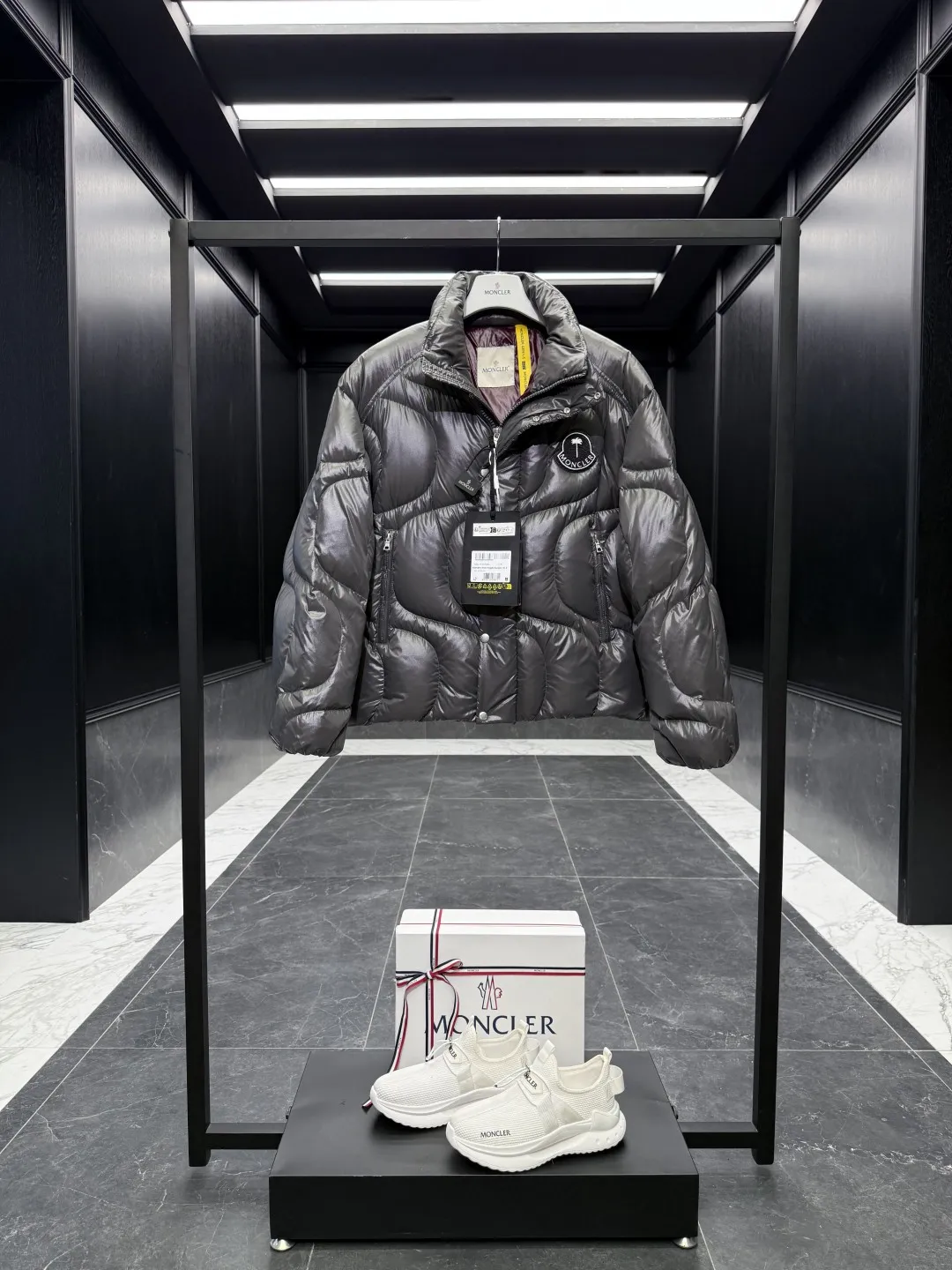 Moncler Palm Angels Haunani Puffer Jacket Black - Image 3