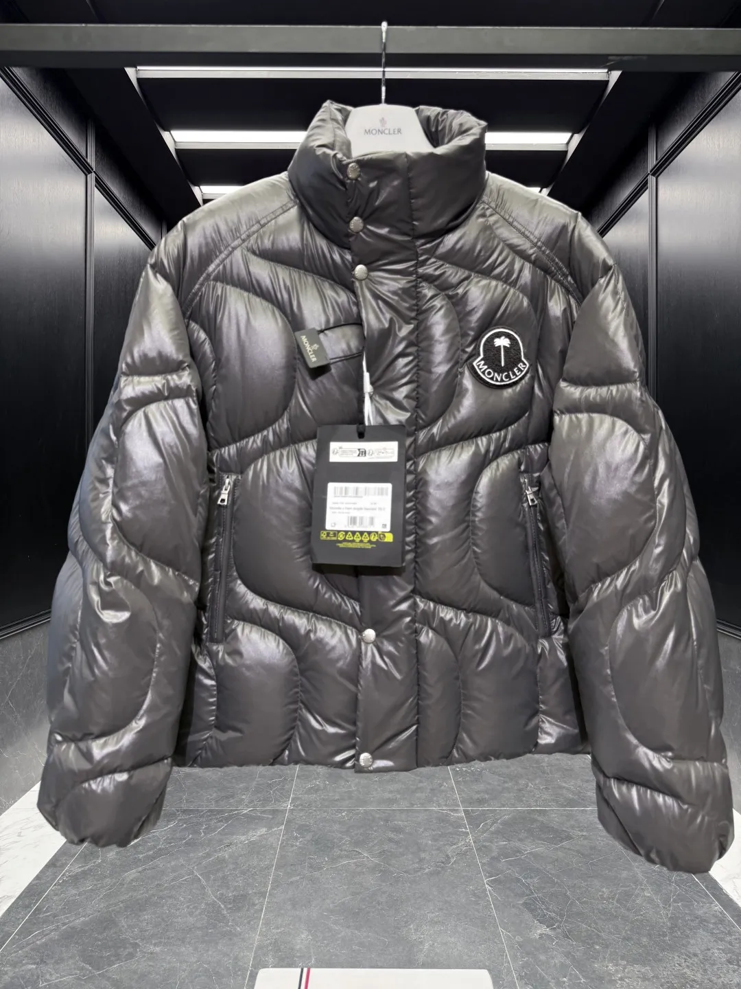 Moncler Palm Angels Haunani Puffer Jacket Black - Image 5