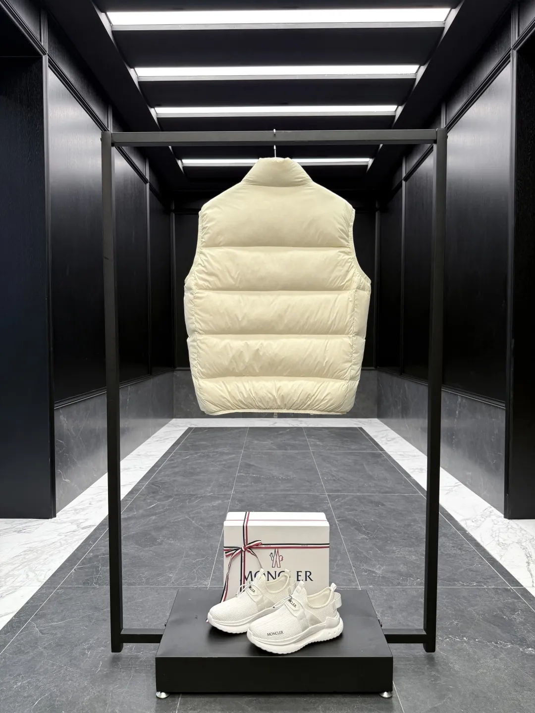 Moncler Almaz Down Vest Cream Quilted - Image 10