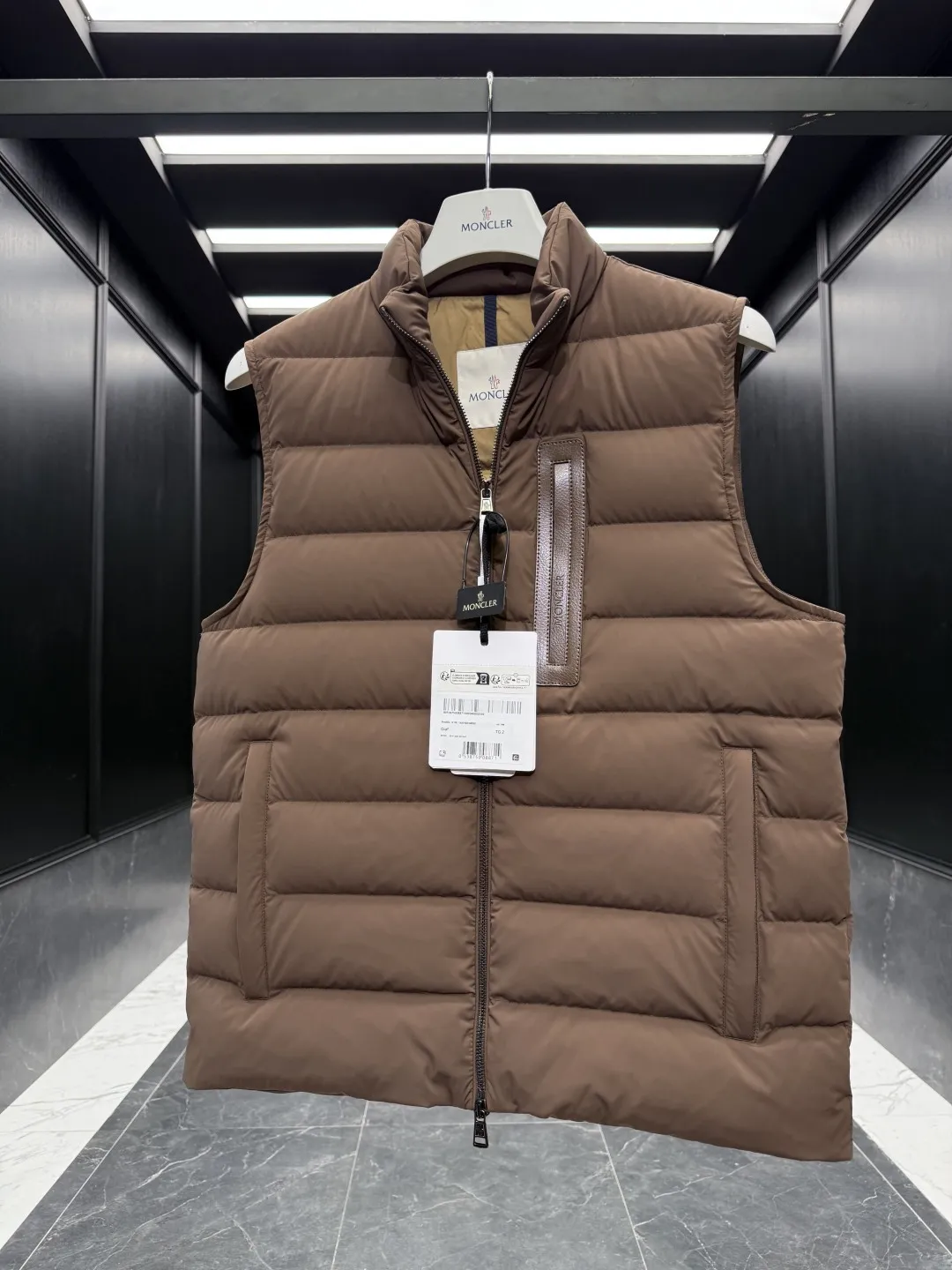 Moncler Giaf Vest Brown Matte Style - Image 6