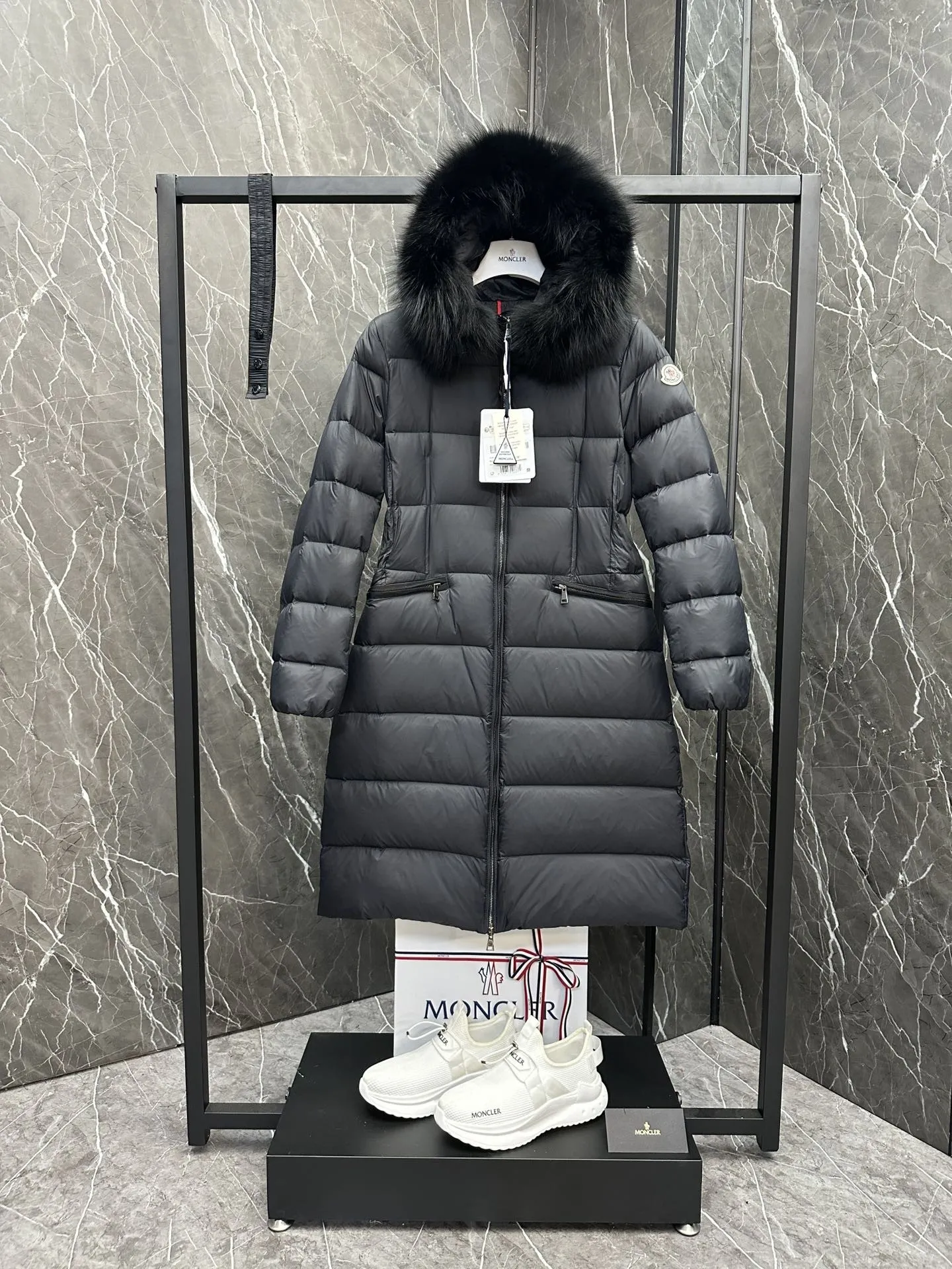 Moncler Boedic Down Jacket Black Long