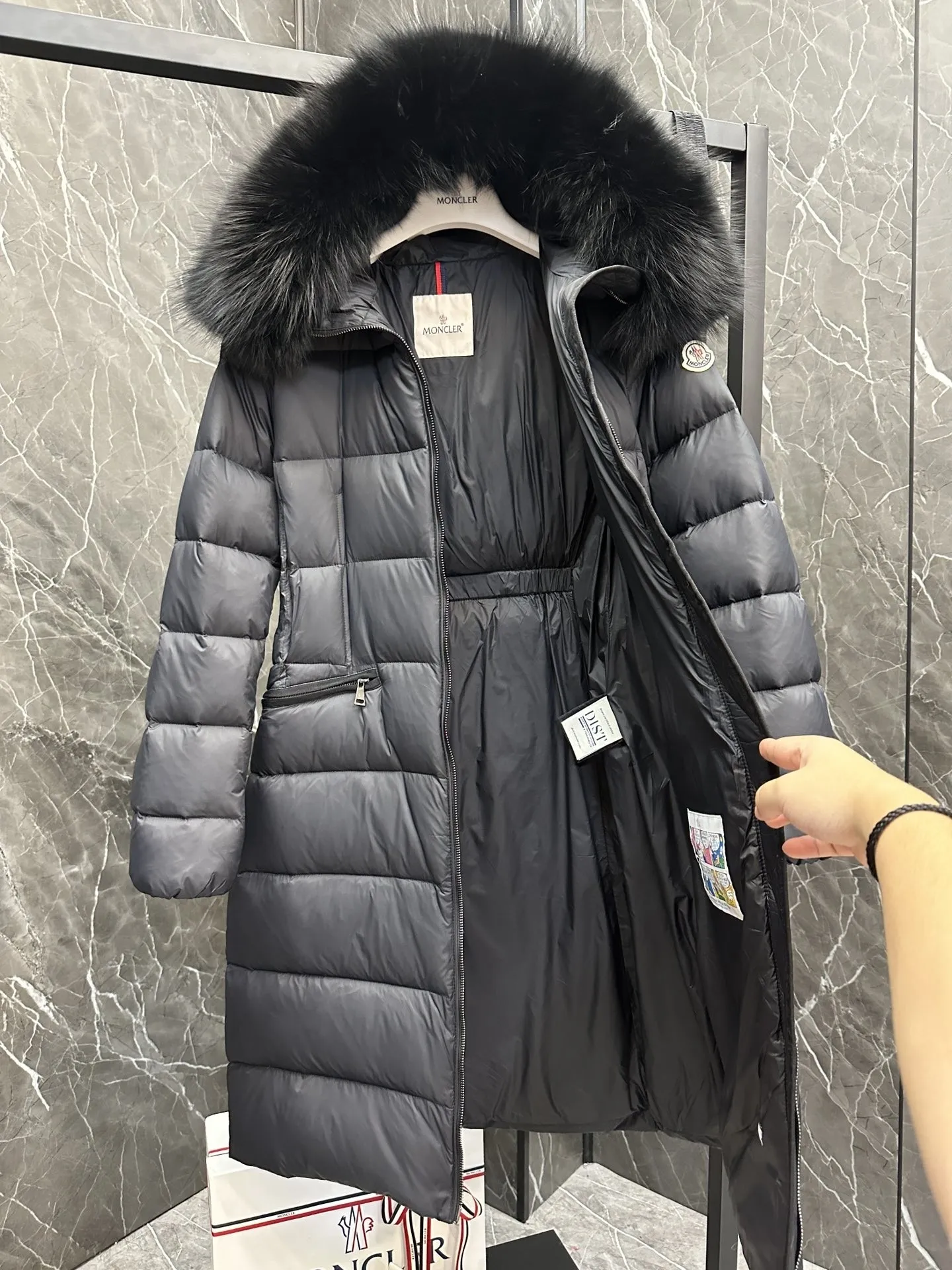 Moncler Boedic Down Jacket Black Long - Image 9