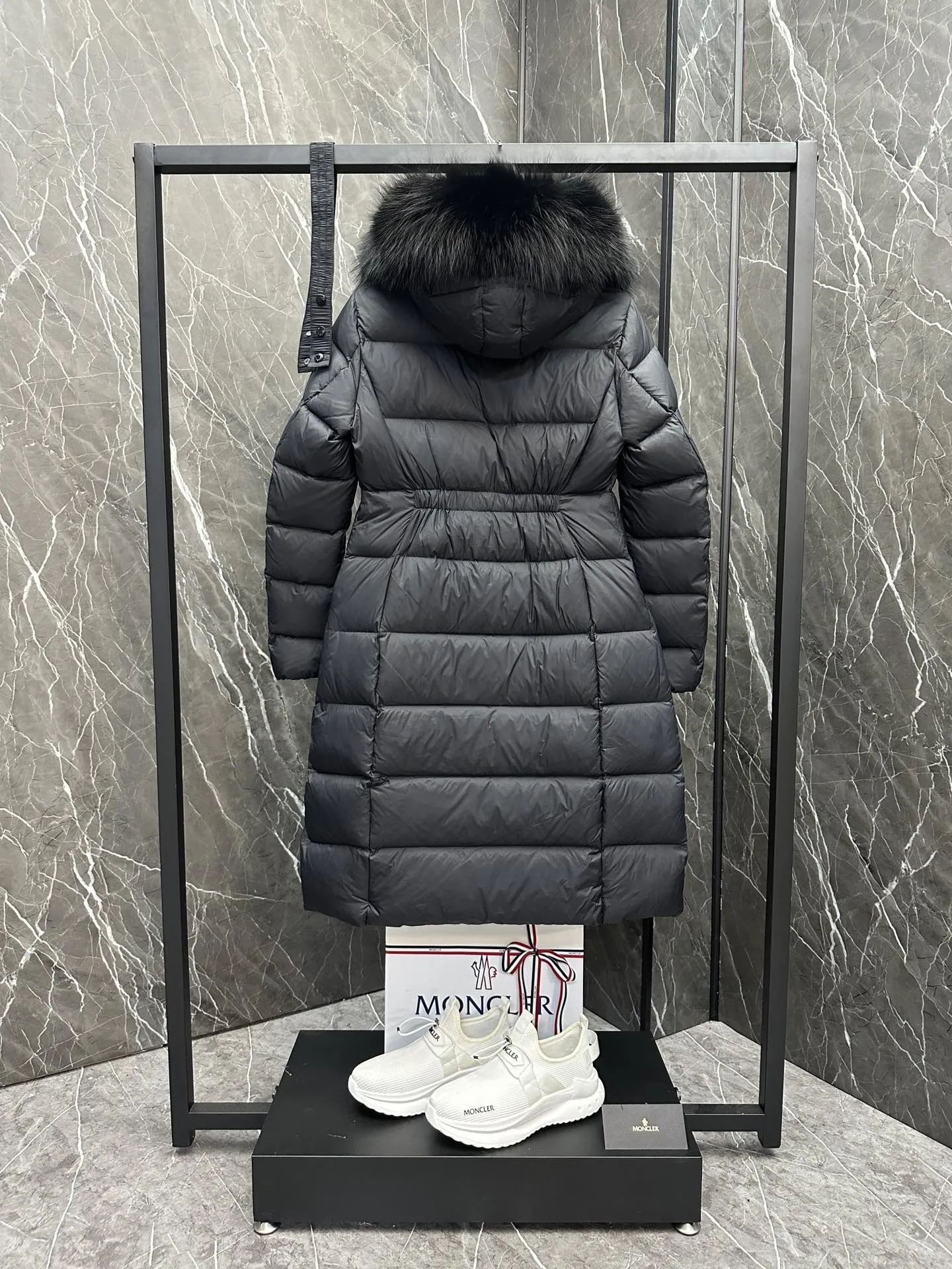 Moncler Boedic Down Jacket Black Long - Image 10