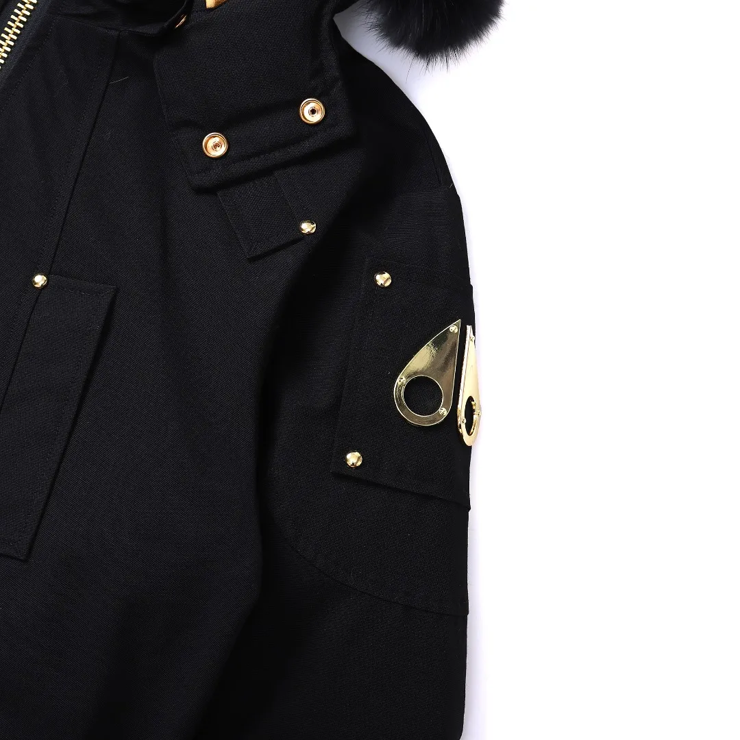 Moose Knuckles Gold Scissor Down Jacket Black - Image 18