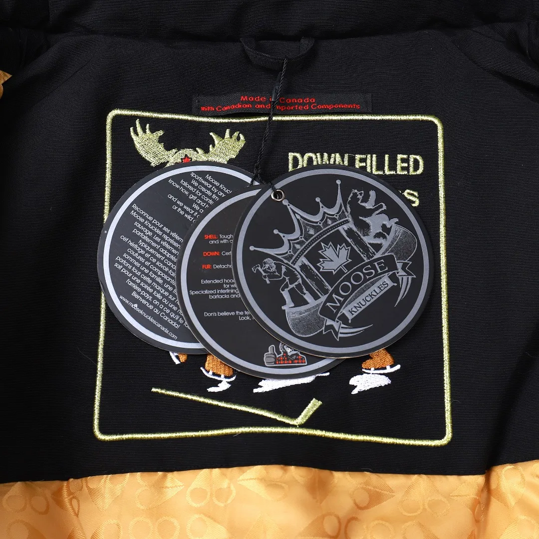 Moose Knuckles Gold Scissor Down Jacket Black - Image 19