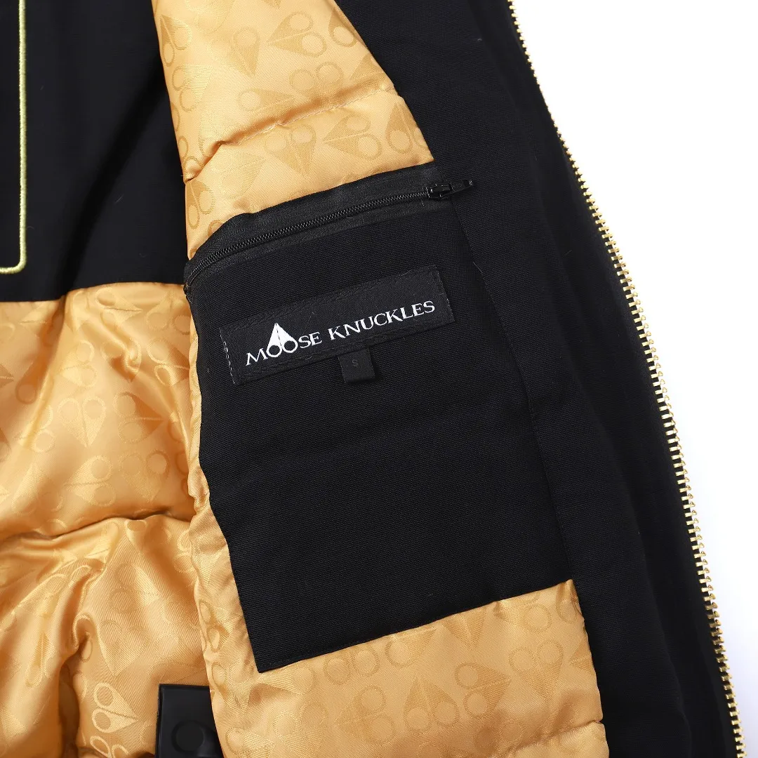 Moose Knuckles Gold Scissor Down Jacket Black - Image 20