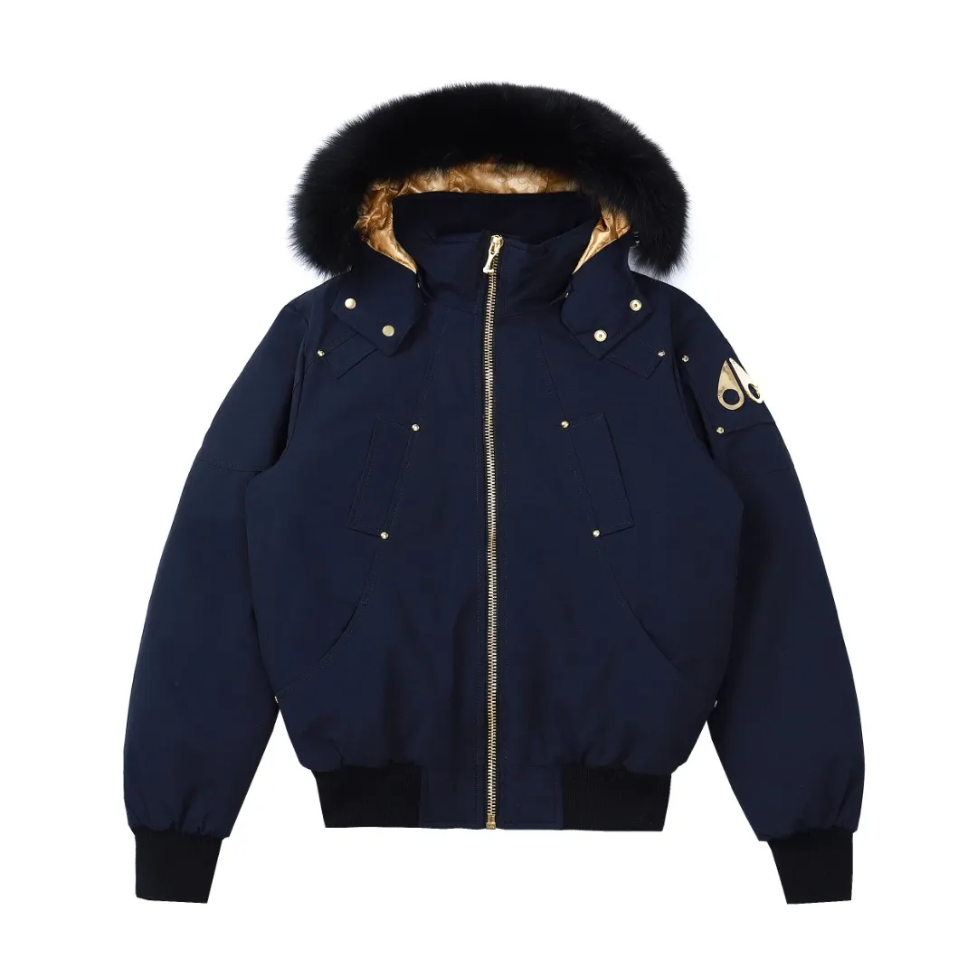 Moose Knuckles Gold Scissor Jacket Navy Blue