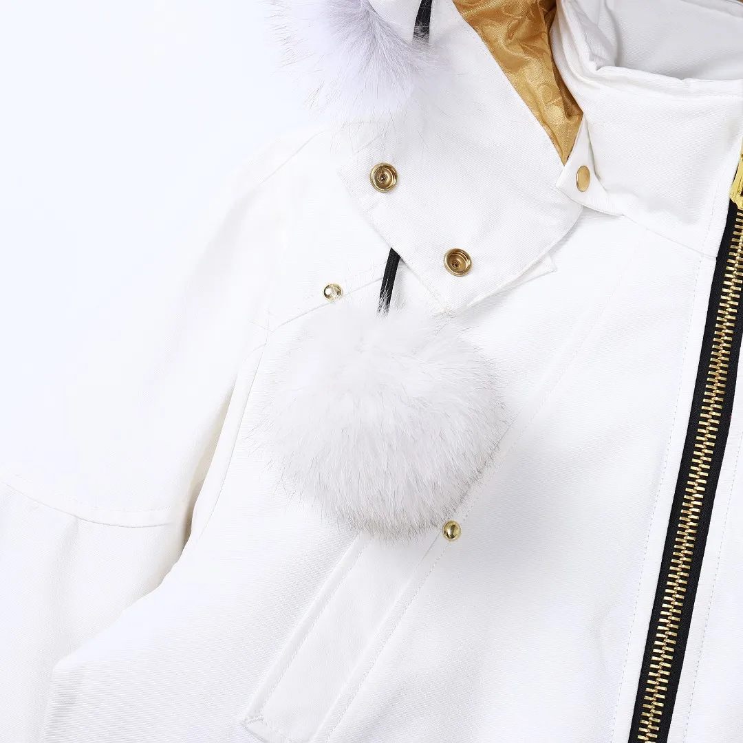 Moose Knuckles Gold Scissor Down Jacket White - Image 13