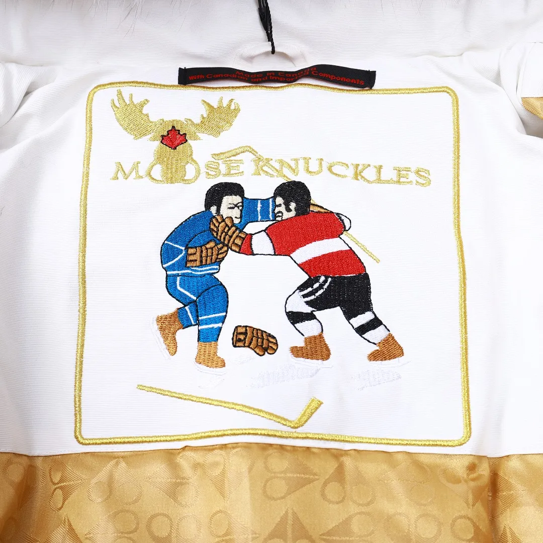 Moose Knuckles Gold Scissor Down Jacket White - Image 19