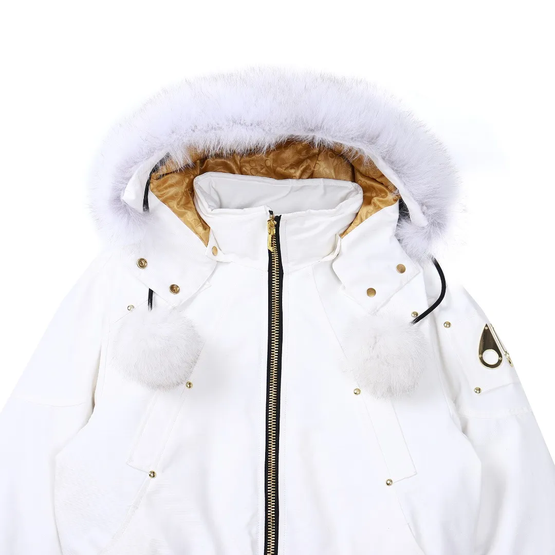 Moose Knuckles Gold Scissor Down Jacket White - Image 9