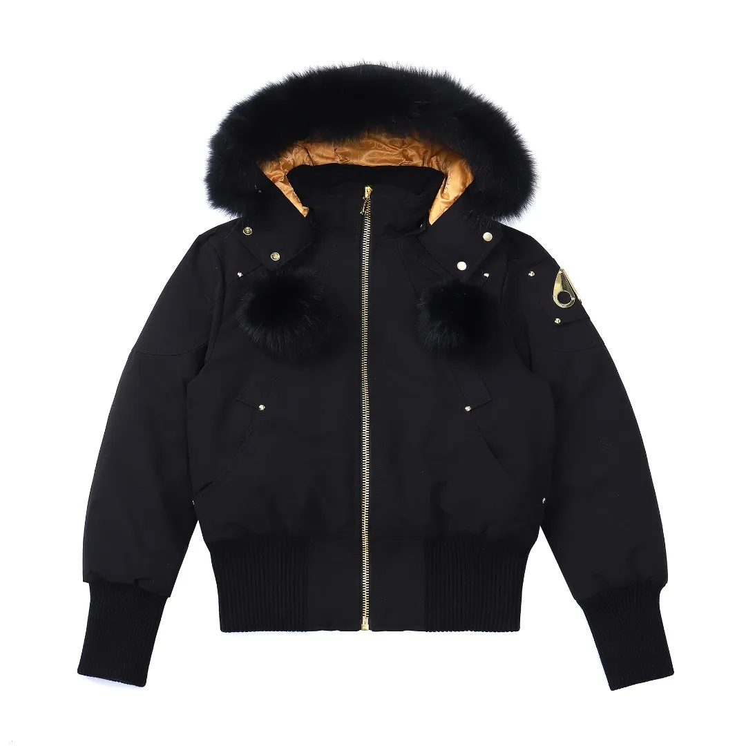 Moose Knuckles Gold Scissor Jacket Black Bomber