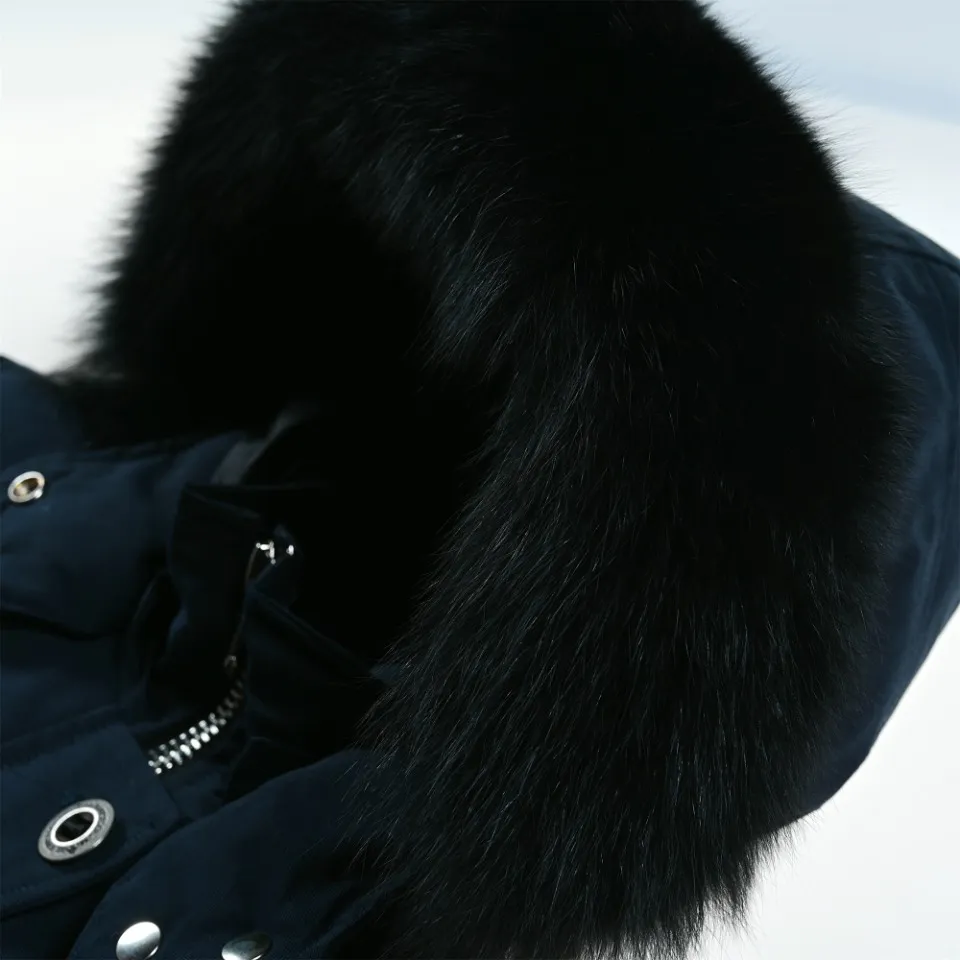 Moose Knuckles Classic Bomber Jacket Navy - Image 5