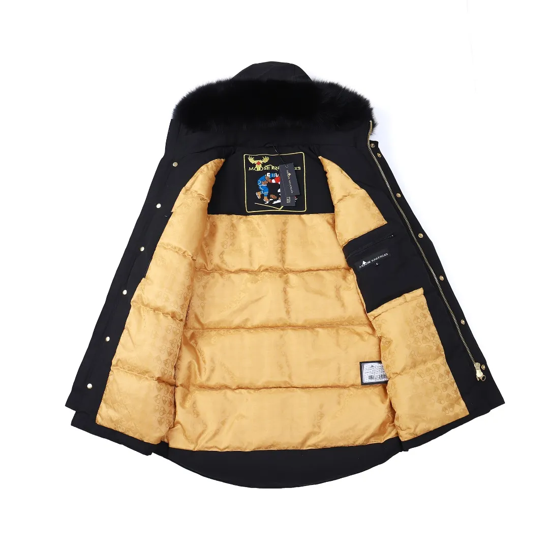 Moose Knuckles 01 Gold Scissor Down Jacket Black - Image 3