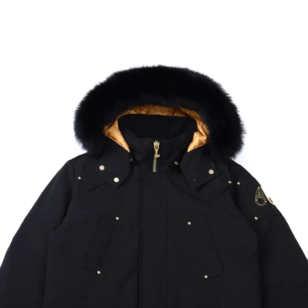 Moose Knuckles 01 Gold Scissor Down Jacket Black - Image 12