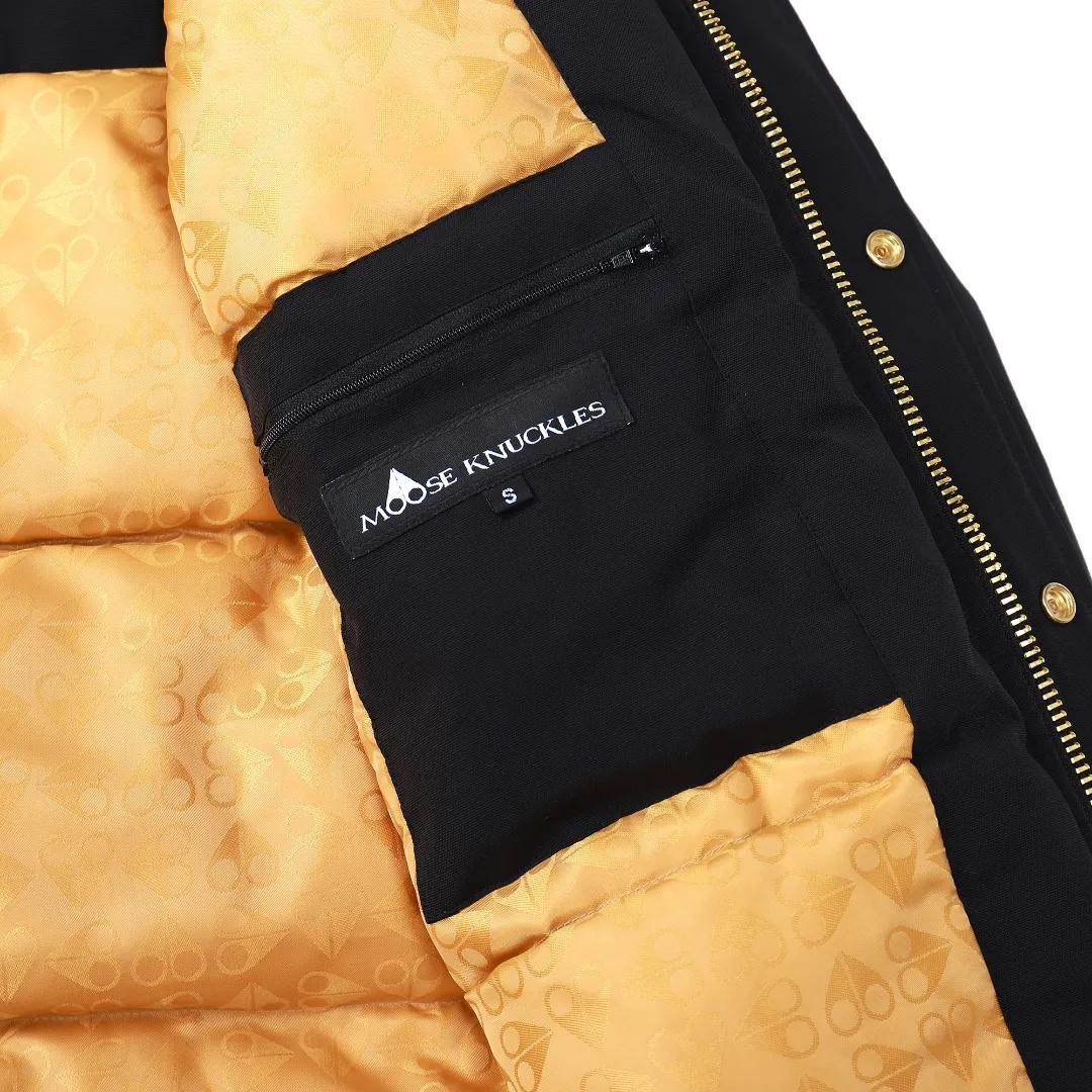 Moose Knuckles 01 Gold Scissor Down Jacket Black - Image 35